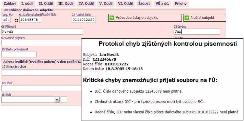 Protokol kontroly vyplnn formule